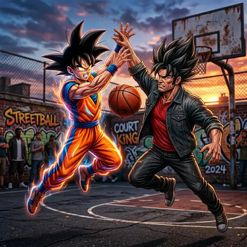 Goku vs Chávez Basketball Showdown - Real-Life Rivalry