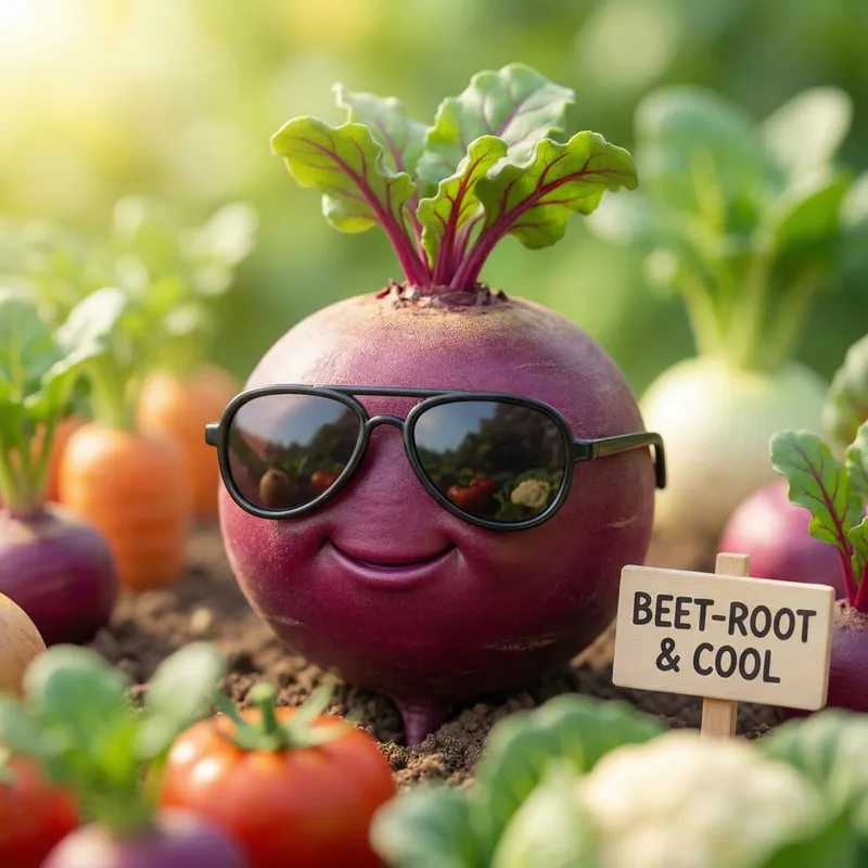 Cool Beetroot Vegetable Mascot with Sunglasses