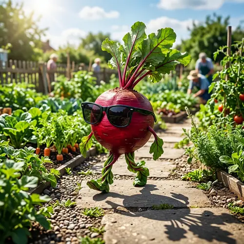 Cool Beet Vegetable Mascot with Sunglasses