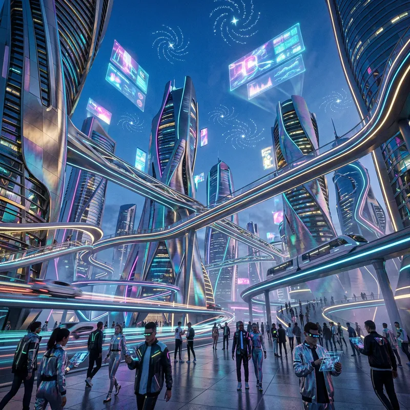 Abstract Futuristic City Landscape