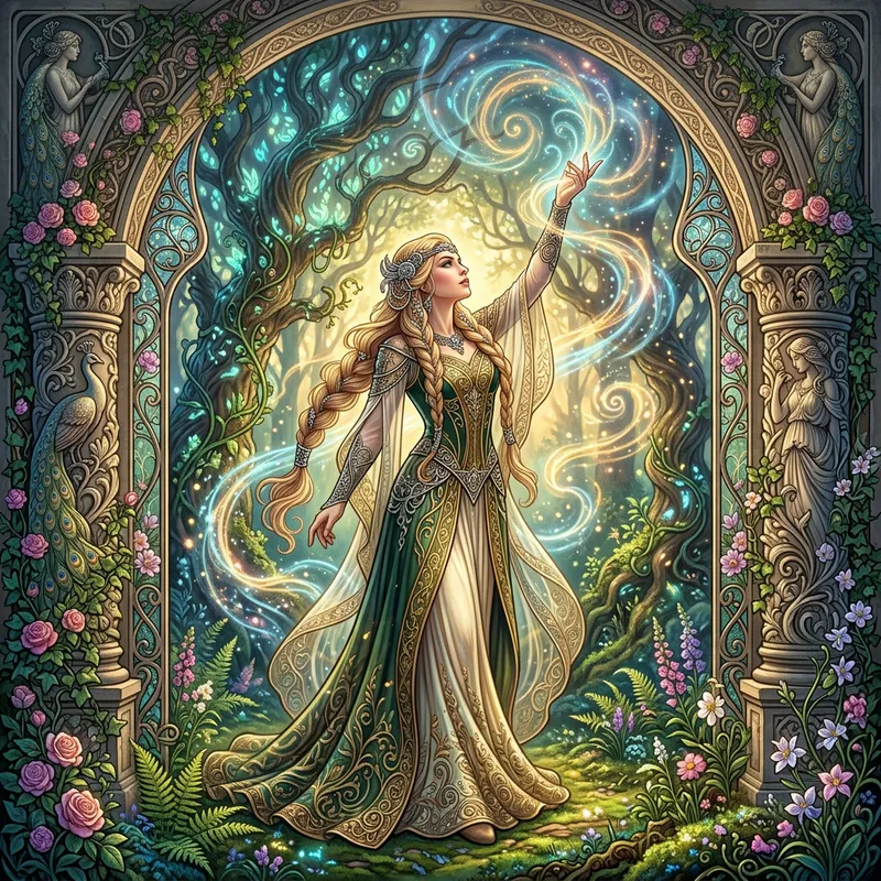 Enchanting Nordic Woman in Magical Fantasy Forest | High Quality 8K Ultra HD Art Enchanting Nordic Woman in Magical Fantasy Forest | High Quality 8K Ultra HD Art