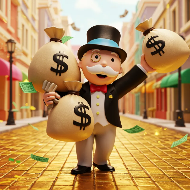 Monopoly Man with Money Bags