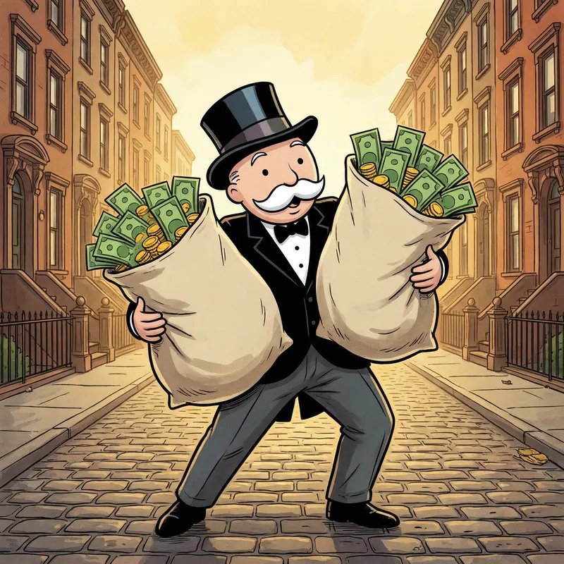Monopoly Man with Money Bags
