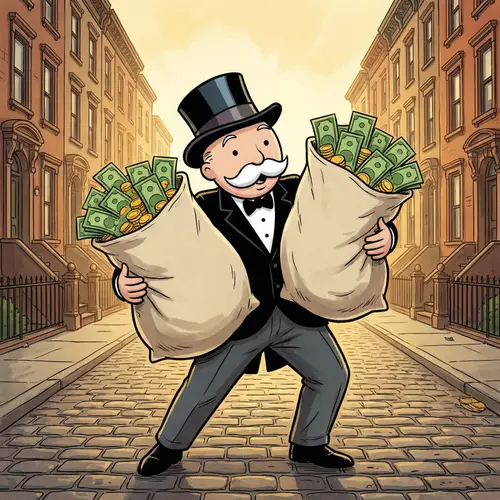 Monopoly Man with Money Bags