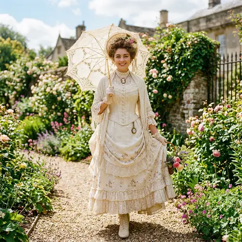 Victorian-Inspired Vintage Outfit Portrait
