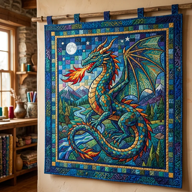 Mosaic Dragon Quilt Pattern - Unique Designs Mosaic Dragon Quilt Pattern - Unique Designs