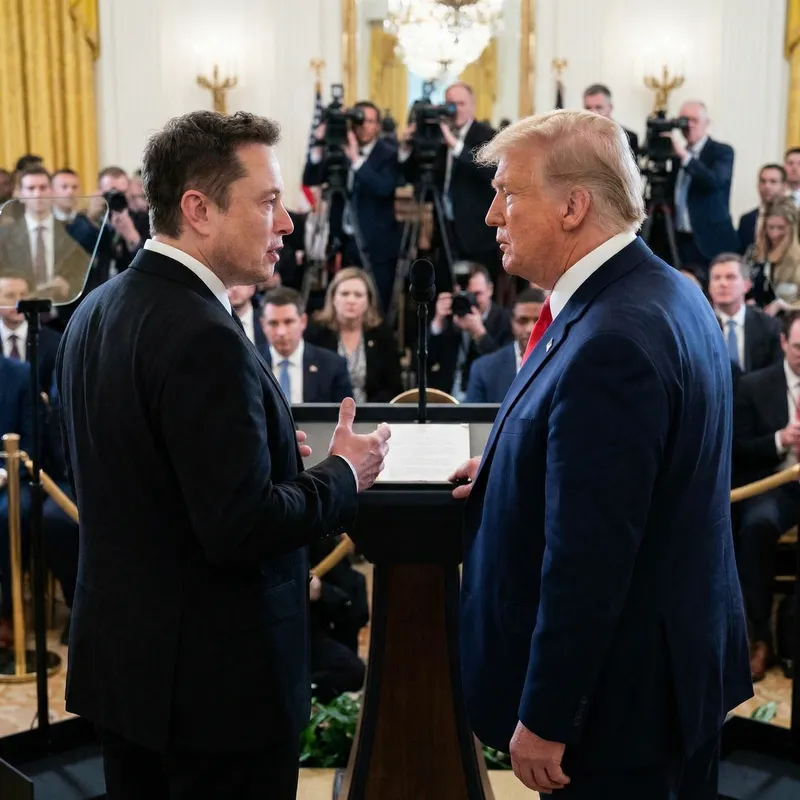 Elon Musk and Donald Trump: A Creative Drawing