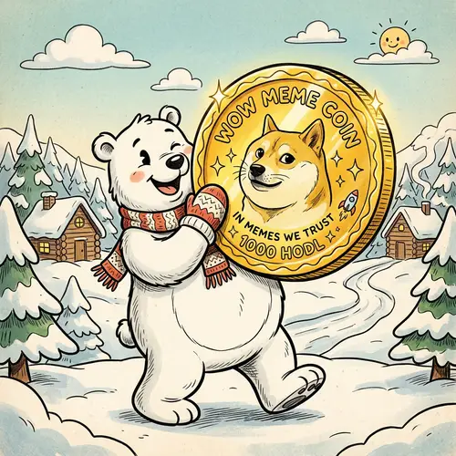 Polar Bear Meme Coin Character Art | Whimsical Cartoon Style