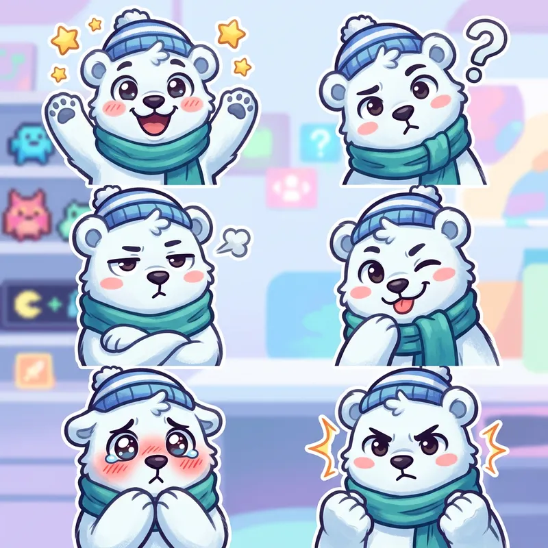 Pepe-style Virtual Polar Bear Art | Playful Digital Illustration