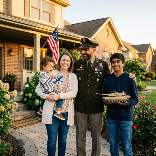 Proud Middle-Eastern Military Veteran with Diverse Family
