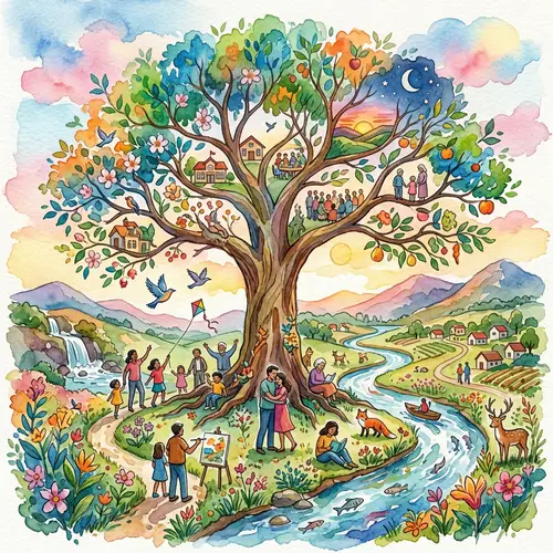 Watercolor Art Depicting Life - Vibrant Expressions