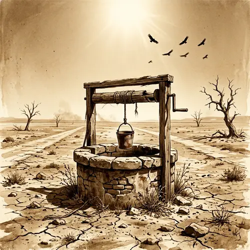 Deserted Wasteland Parched Well Artwork