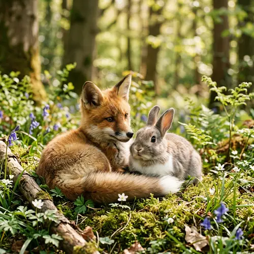 Charming Fox and Lovely Rabbit - Wildlife Encounter