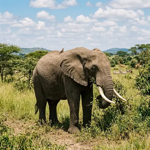 Majestic Elephant in Natural Habitat - Wildlife Encounter