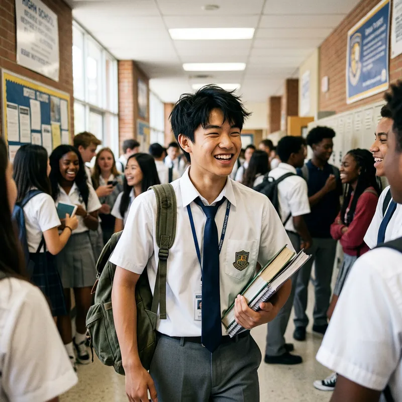 Energetic High School Boy with Engaging Persona