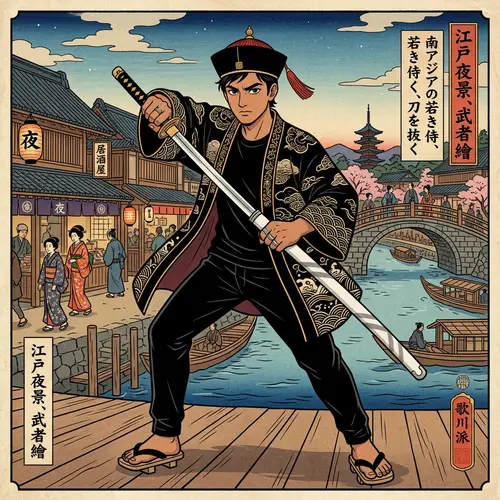 Anime-Inspired South Asian Warrior Art