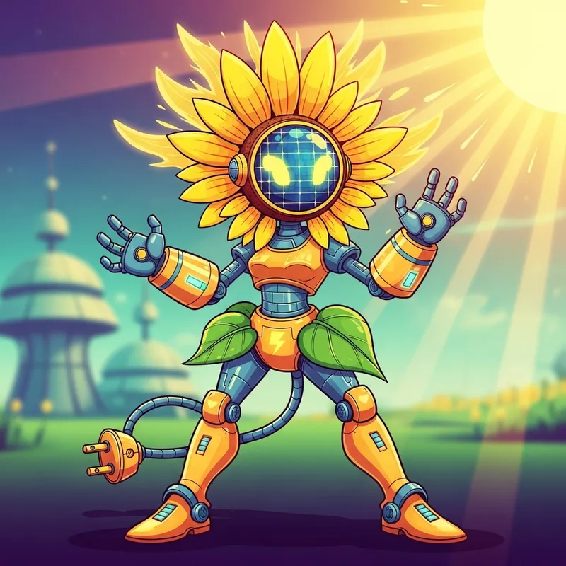 Solar Sally: Retro-Futuristic Sunflower Robot
