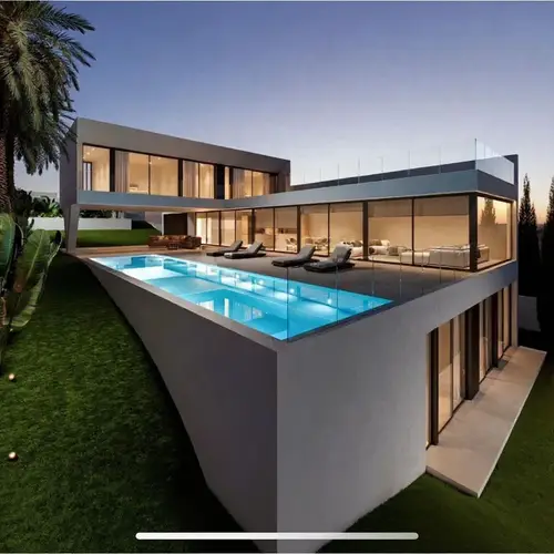 Elegant Overflow Jacuzzi Addition to Your Pool Design