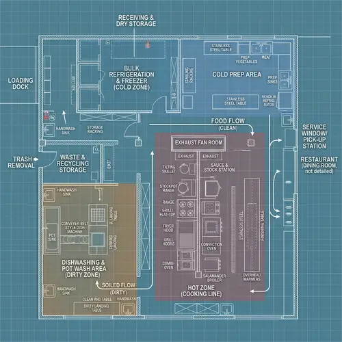 Detailed Professional Kitchen Layout Design