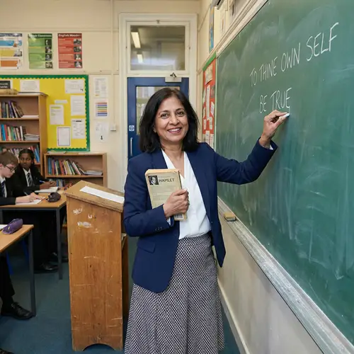 Inspiring English Teacher in Middle-Age | Classroom Environment