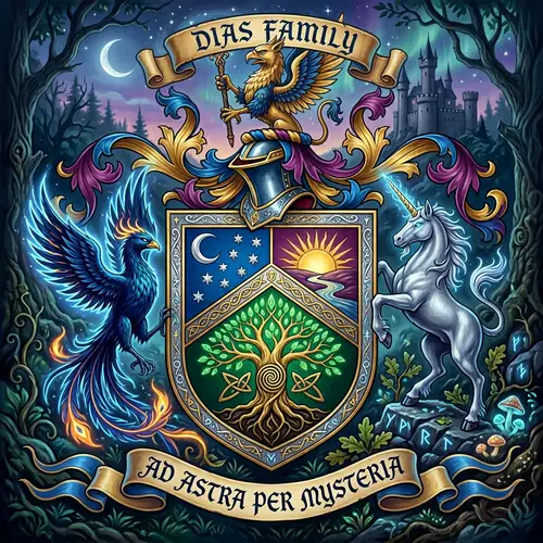 Mystical Heraldic Coat of Arms of the Dias Family
