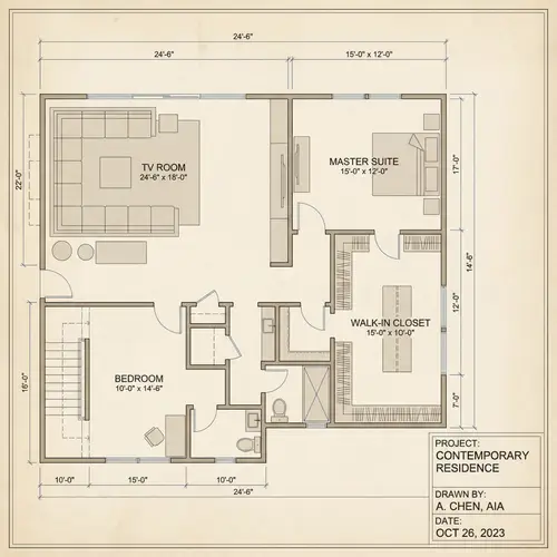 Modern 3-Bedroom House Blueprint | AutoCAD Design