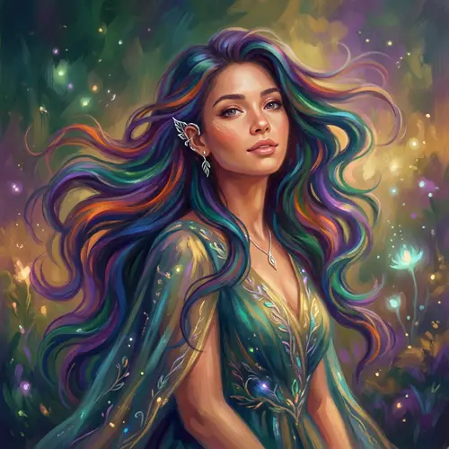 Vibrant Fantasy Digital Painting of a Beautiful Woman