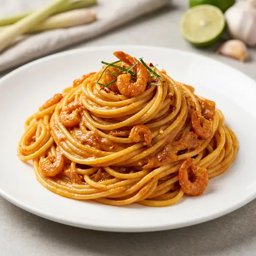 Premium Laksa Bolognese Pasta Photography