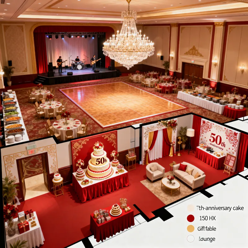 Elegant 50th Anniversary Celebration Floor Plan Elegant 50th Anniversary Celebration Floor Plan