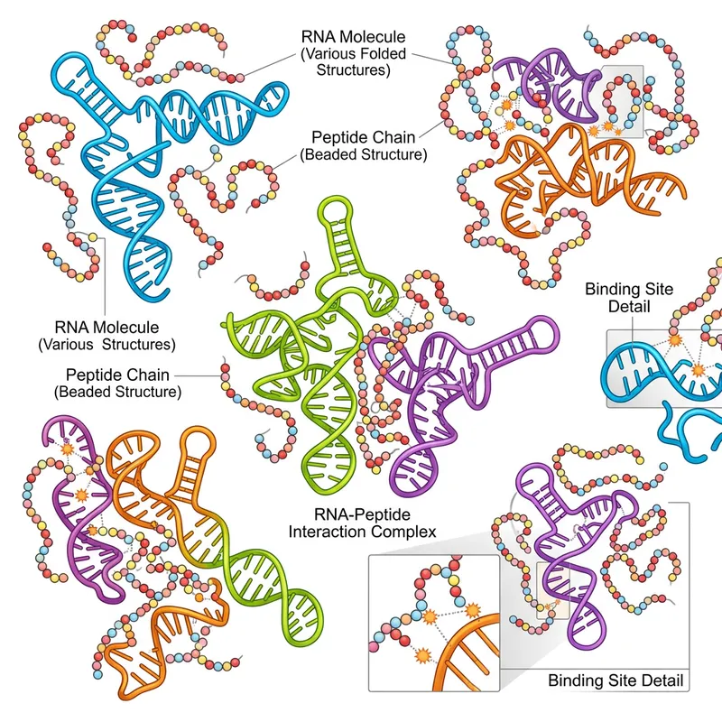 Visual Representation of RNA and Peptides Interaction
