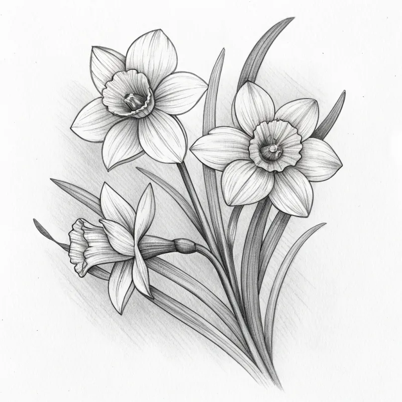 Elegant Black & White Flower Tattoo Designs