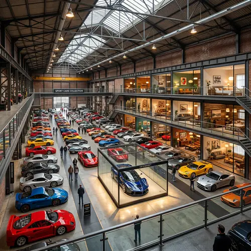 Industrial Car Showroom with VIP Car Spot