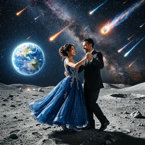 Father-Daughter Waltz on the Moon: Celestial Dance Spectacle