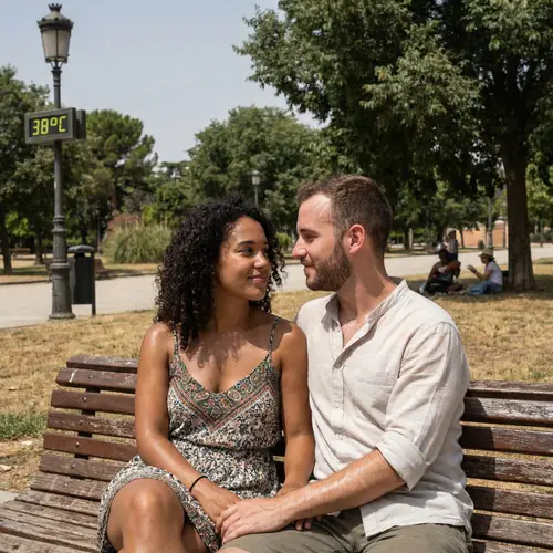 Interracial Love Story in the Park - Romantic Scene