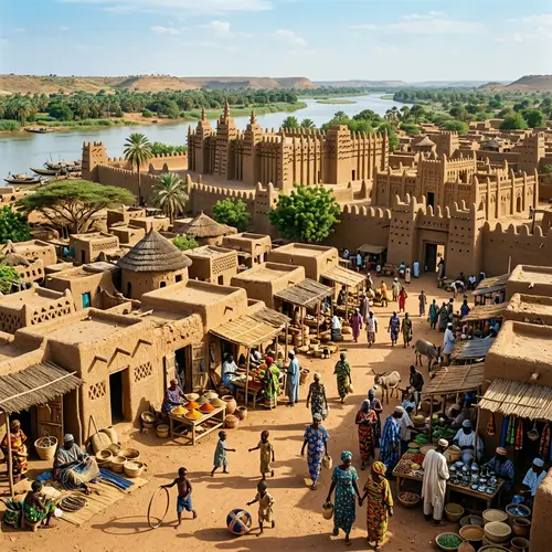 Vibrant Scenes of Medieval African City Life