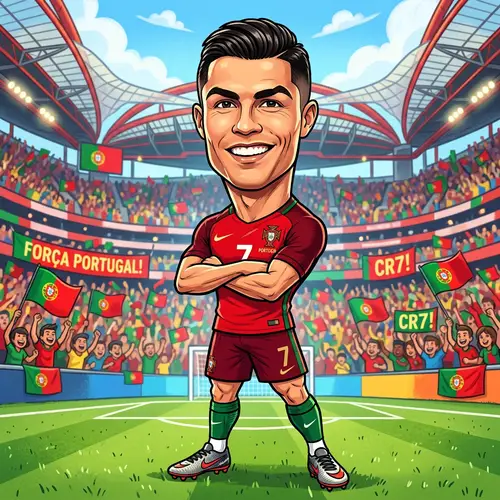 Cristiano Ronaldo Cartoon Caricature Art