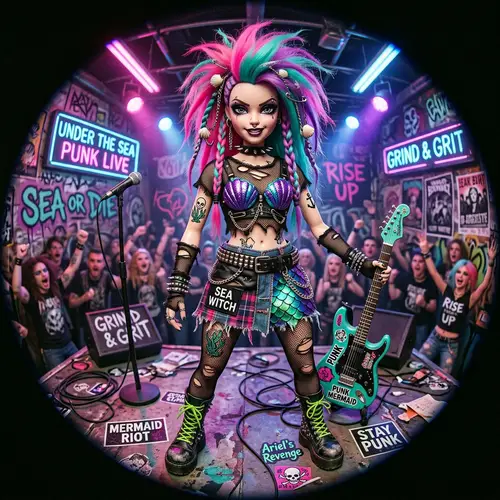 Punk Pop Little Mermaid Inspired Fashion Doll