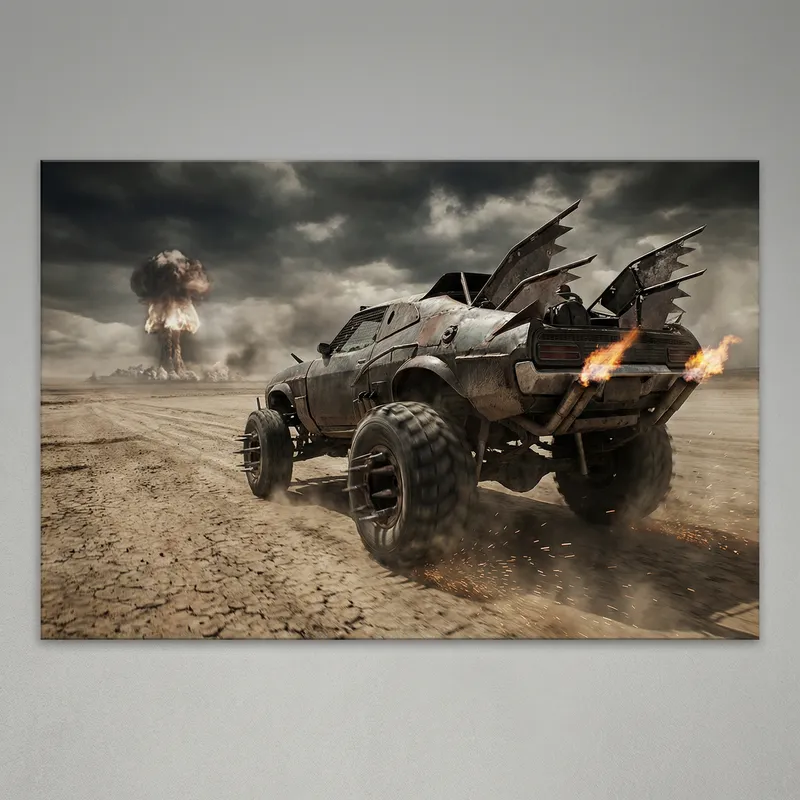 Post-Apocalyptic Car Chase: A Dystopian Escape