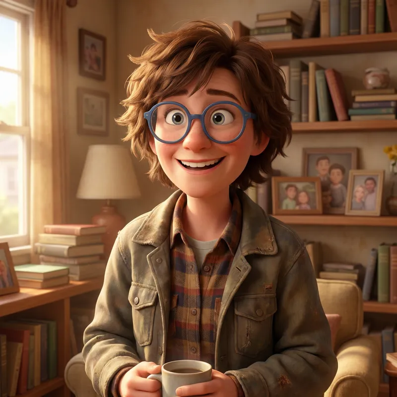 Pixar Character: Slim 46-Year-Old with Glasses