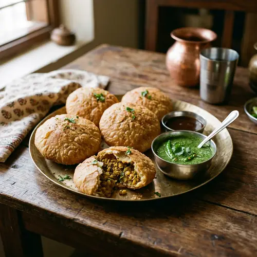 Delicious Indian Kachori: Crispy Fried Pastry with Lentil Filling