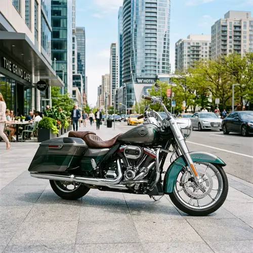 Luxurious High-End Motorcycle in Urban Landscape | Brand Name