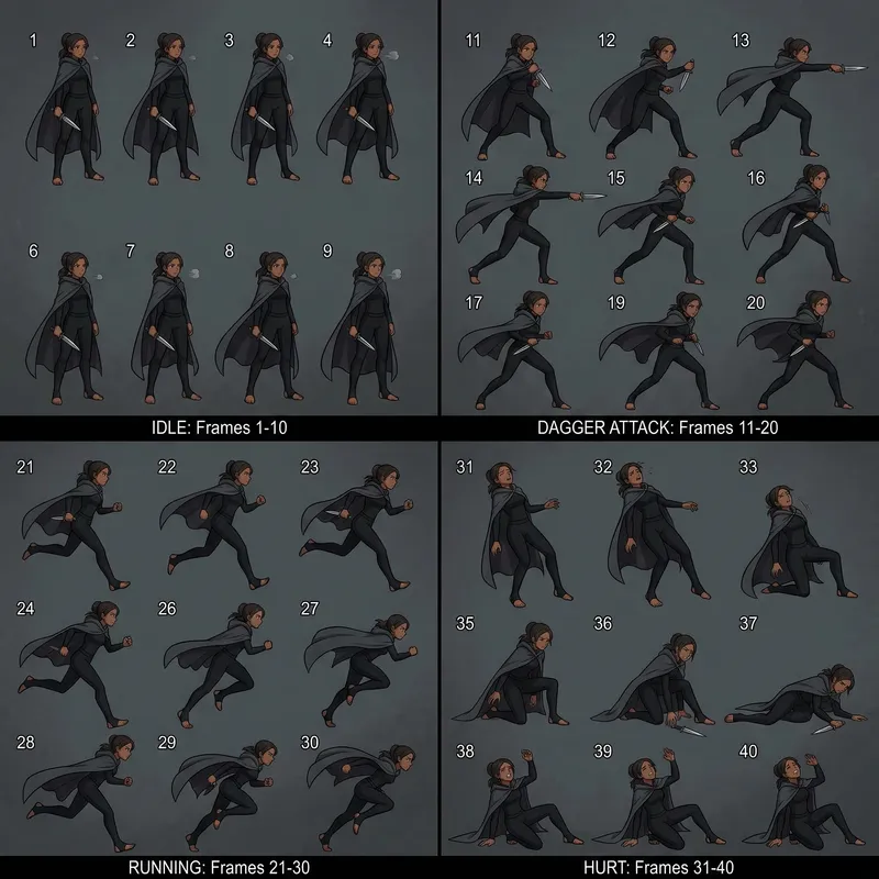 Original Brown-Skinned Female Assassin Art