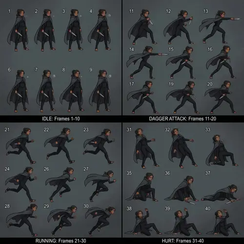 Original Brown-Skinned Female Assassin Art