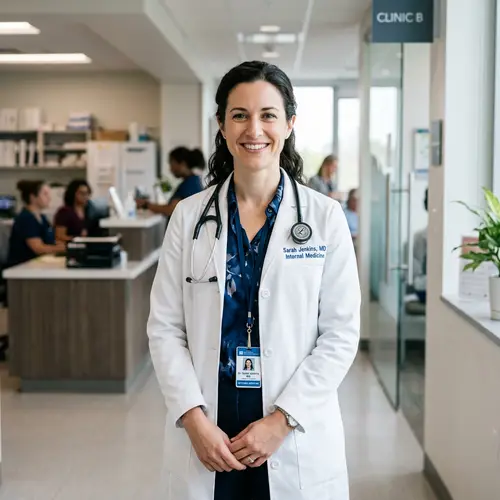 Professional Woman in White Lab Coat Photo