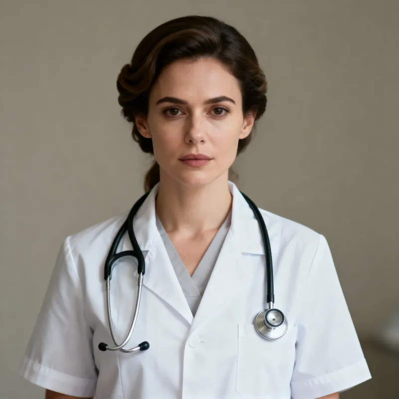 Professional Woman in White Lab Coat Photo