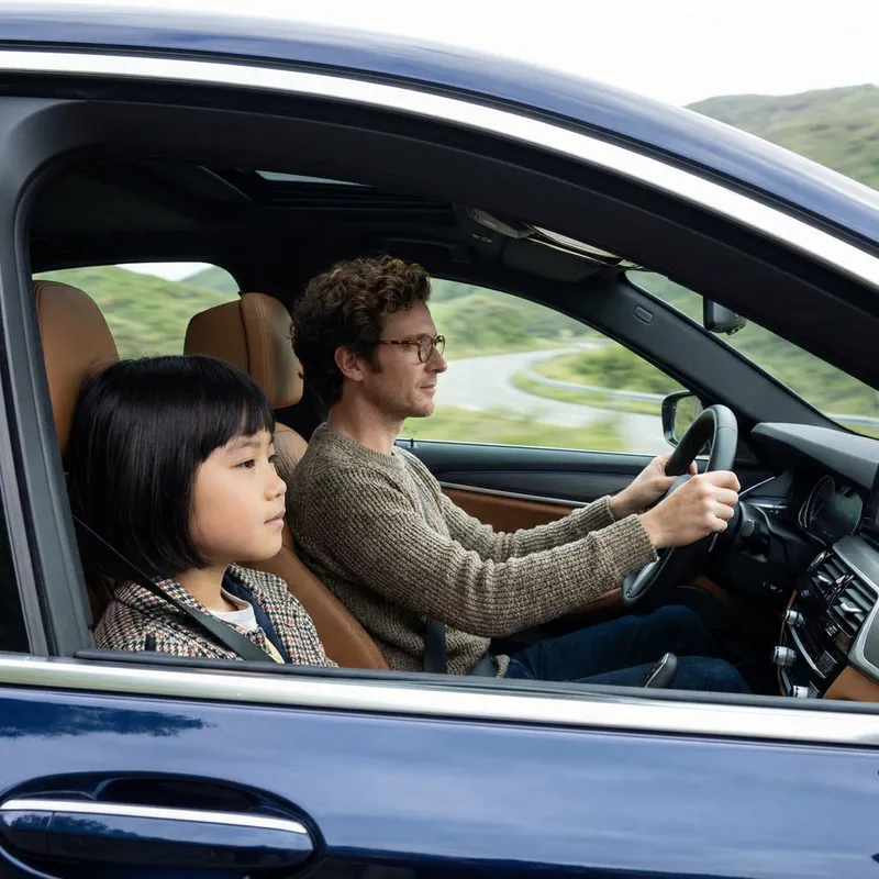 Stylish Bob Haircut Asian Girl in BMW Car | European Man Driver