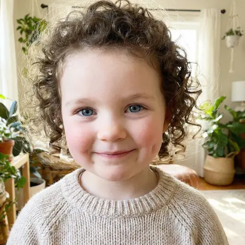 Chubby Cheeks, Dimple Chin, Rosy Lips - Lovely Blue-Eyed Girl