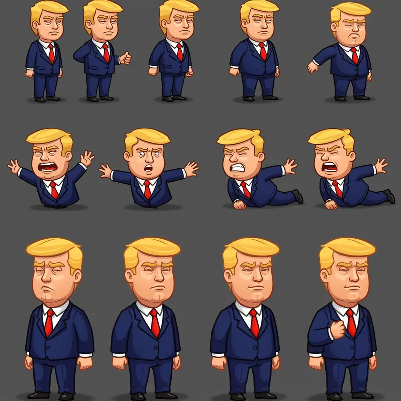 Trump Character Sprite Sheet Animation