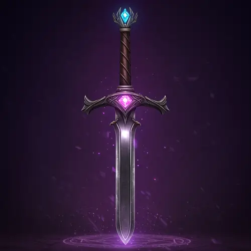 King's Sword Fantasy with Magical Gem