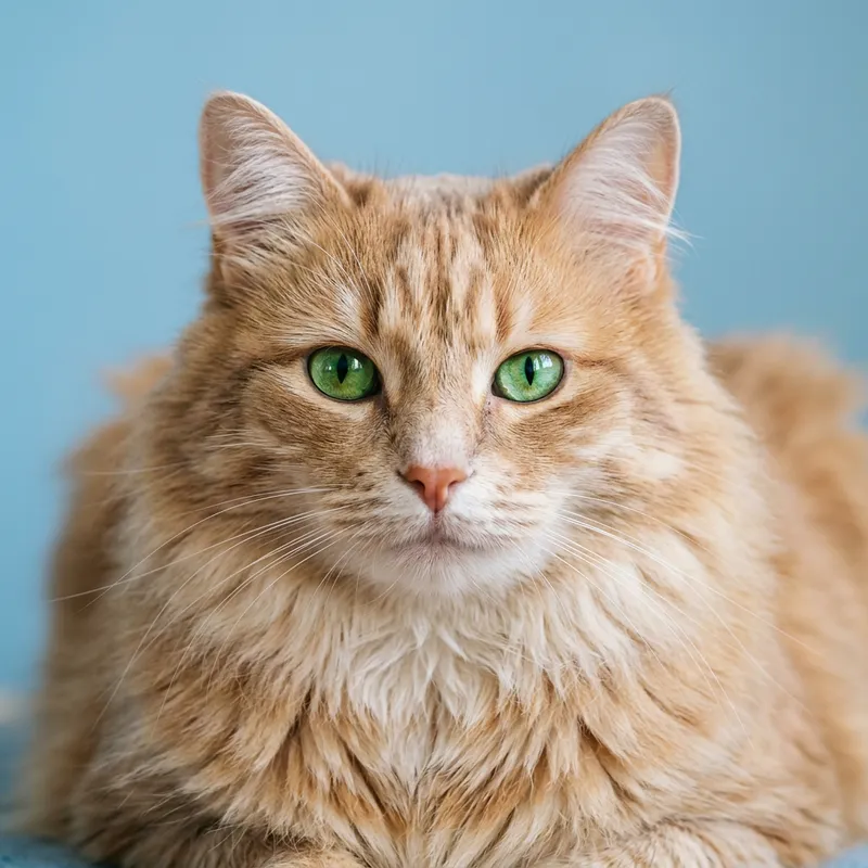 Beautiful Fluffy Cat with Striking Green Eyes Beautiful Fluffy Cat with Striking Green Eyes